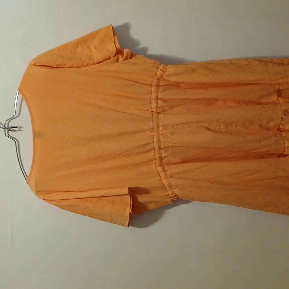 Orange Button-Front Dress - Picture 4 of 5